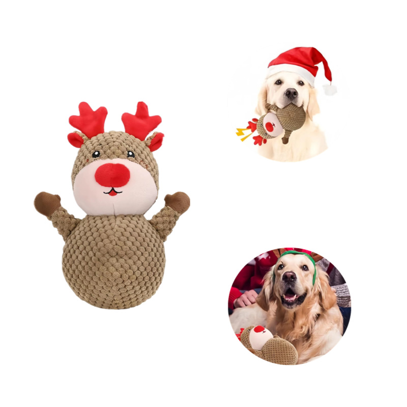 Рождественские игрушки для собак, игрушки для собак с оленями, жевательные рождественские игрушки для собак, изготовленные на заказ игрушки для собак на рождественские каникулы